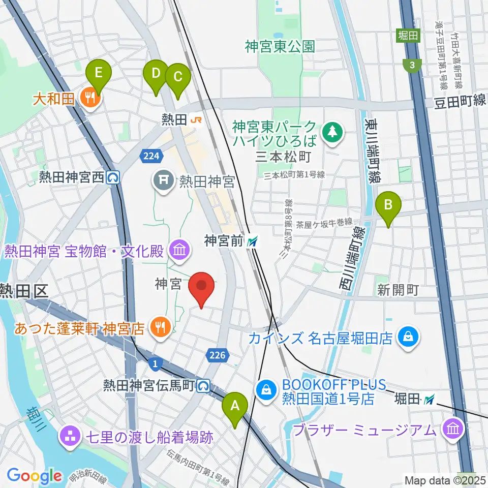 ヨモギヤ楽器 神宮前本店周辺のホテル一覧地図