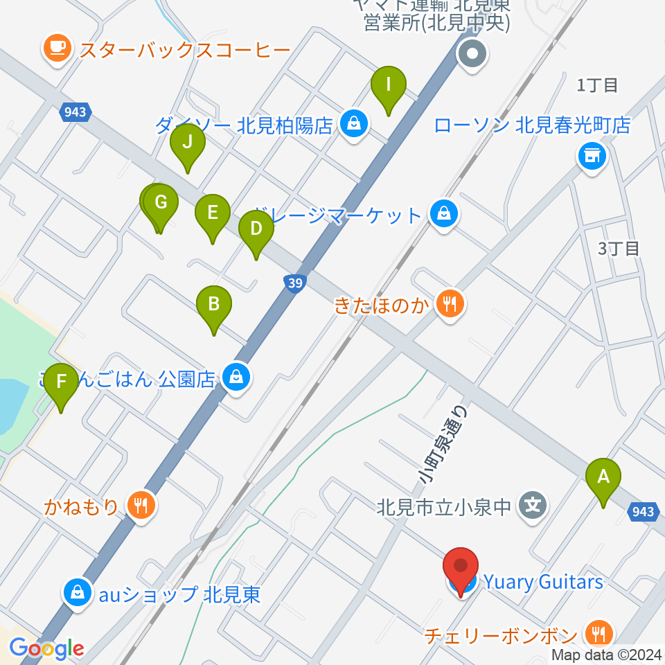 Yuary Guitars周辺のホテル一覧地図