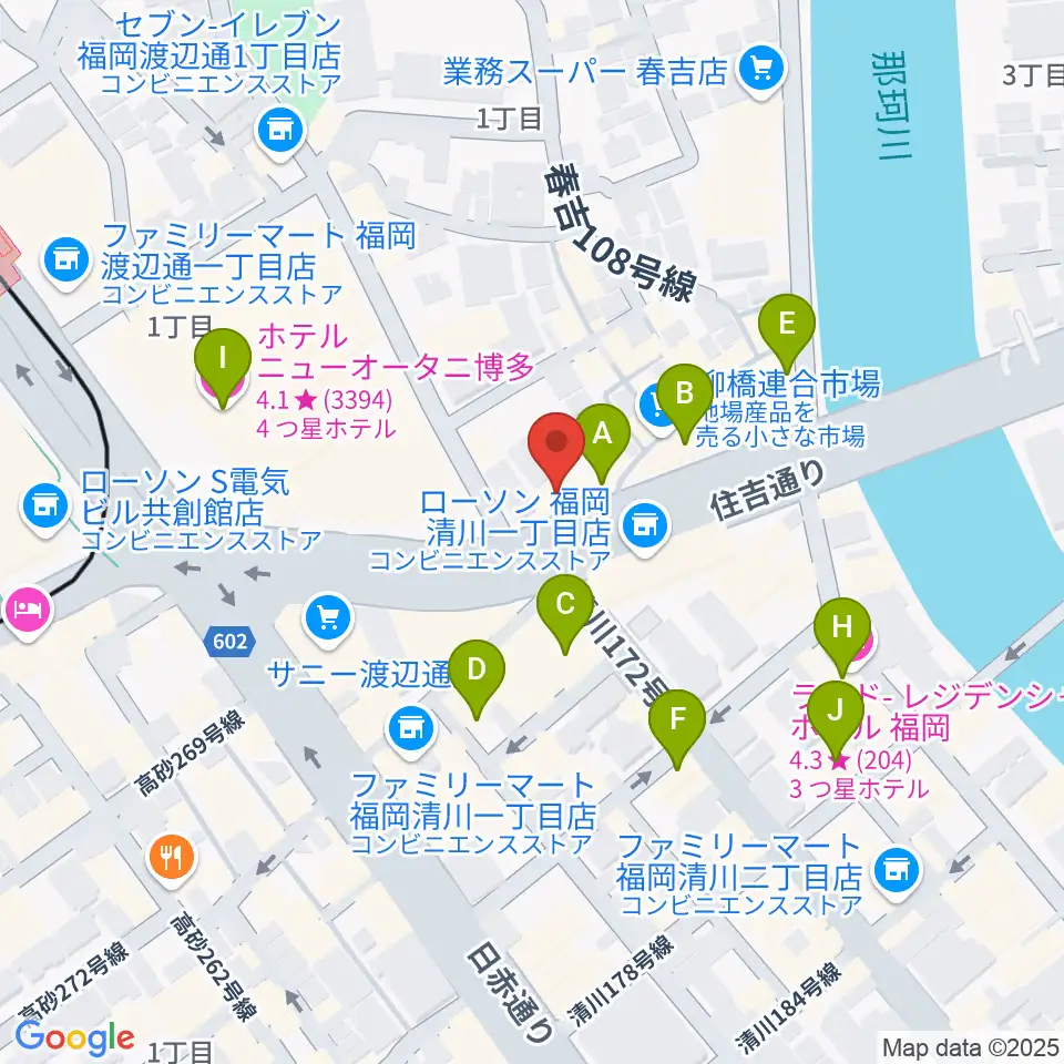 ファインギターズ周辺のホテル一覧地図