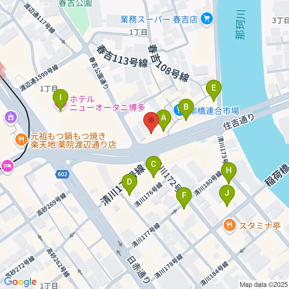 ファインギターズ周辺のホテル一覧地図