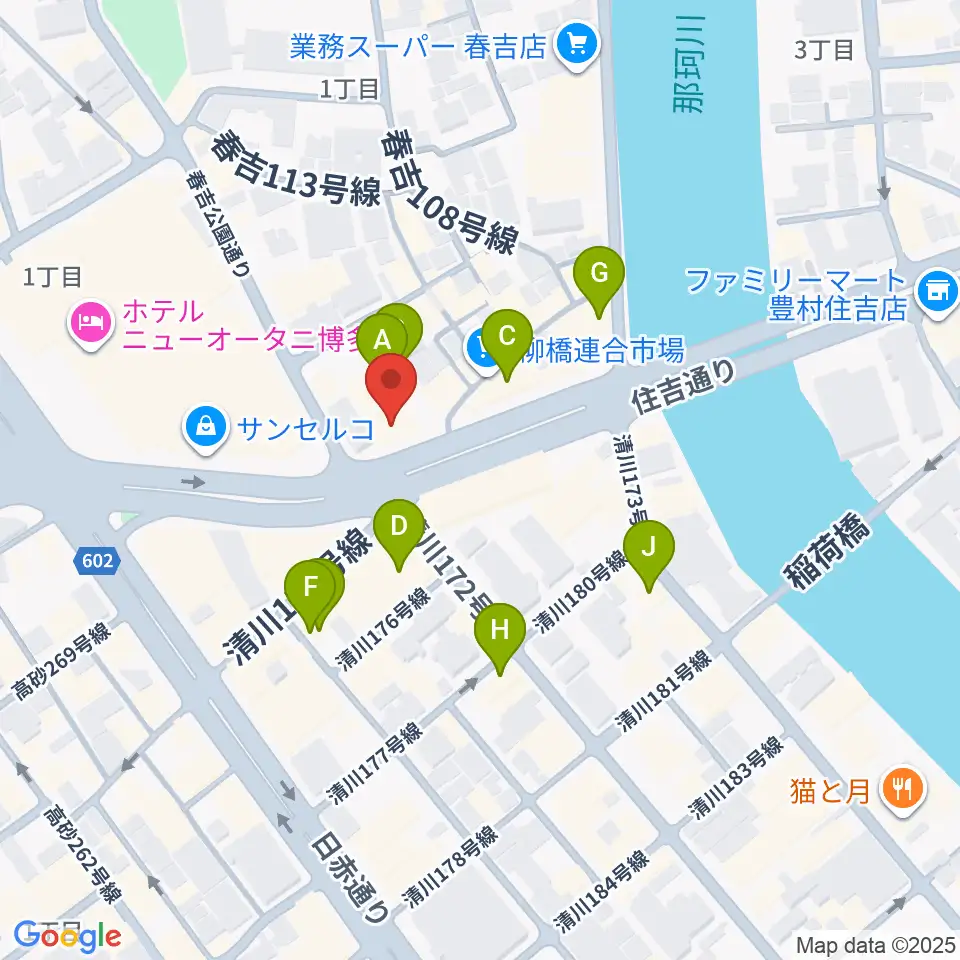 ファインギターズ周辺のホテル一覧地図