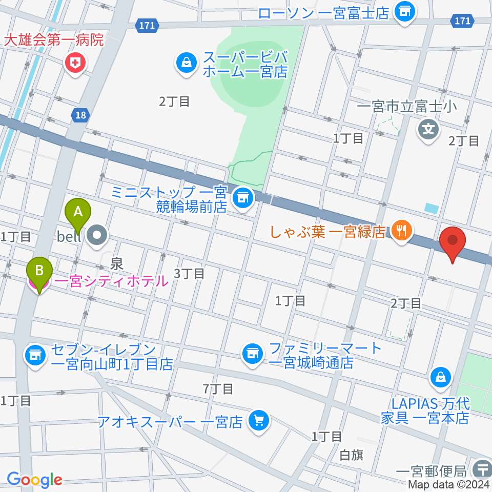 大森楽器周辺のホテル一覧地図