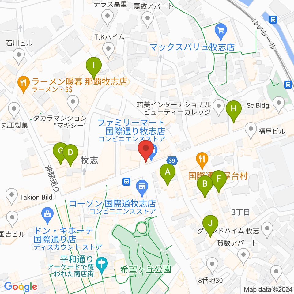 丸高楽器店周辺のホテル一覧地図