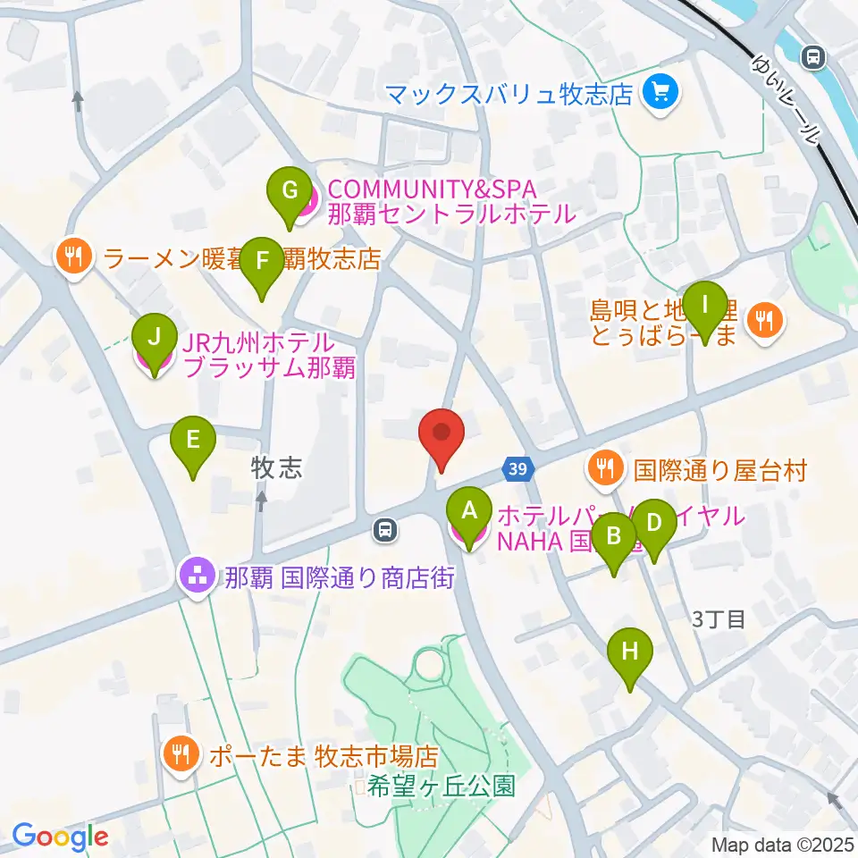 丸高楽器店周辺のホテル一覧地図