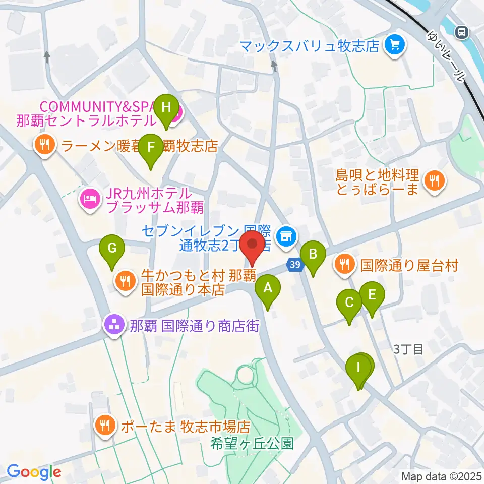 丸高楽器店周辺のホテル一覧地図