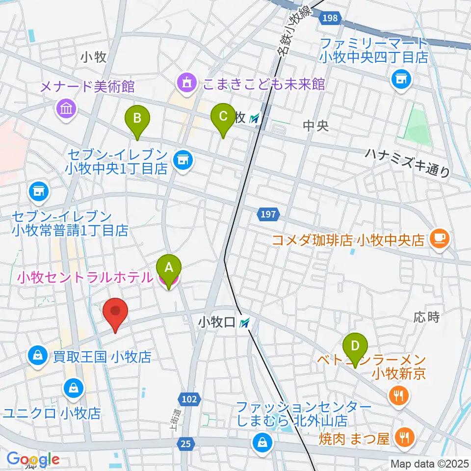 シンフォニア楽器 小牧店周辺のホテル一覧地図