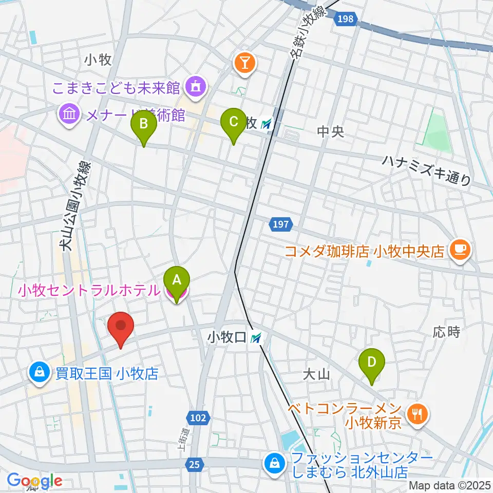 シンフォニア楽器 小牧店周辺のホテル一覧地図