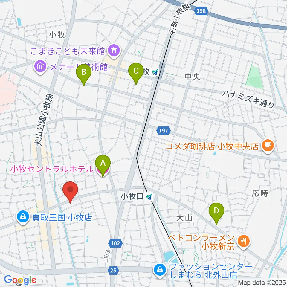 シンフォニア楽器 小牧店周辺のホテル一覧地図
