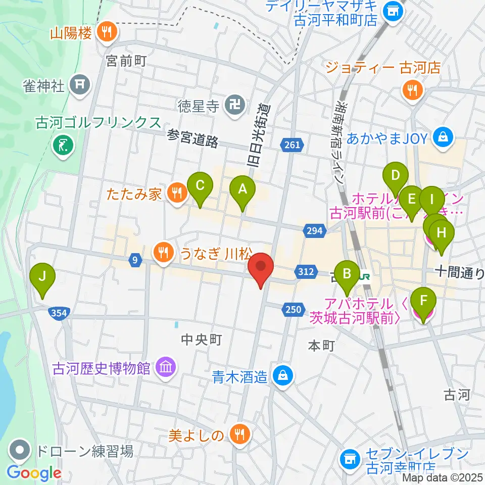 ギンゲツ楽器周辺のホテル一覧地図