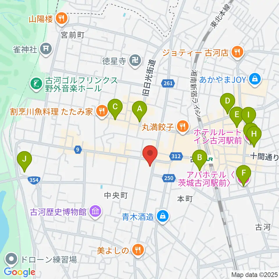 ギンゲツ楽器周辺のホテル一覧地図