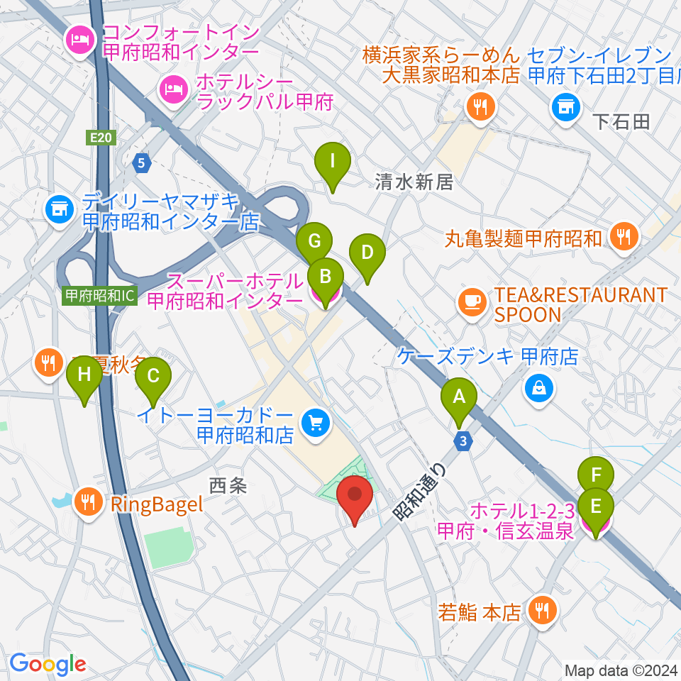 ユニバーサルピアノ周辺のホテル一覧地図