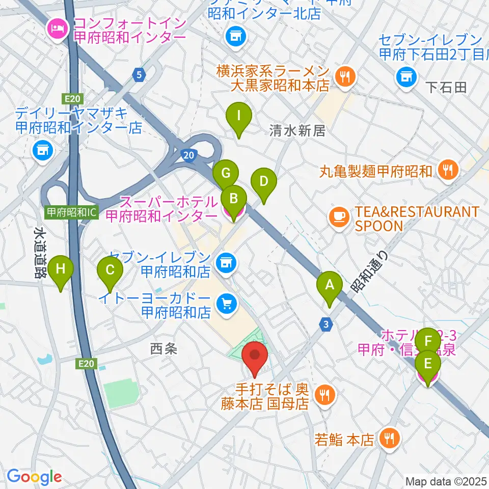 ユニバーサルピアノ周辺のホテル一覧地図