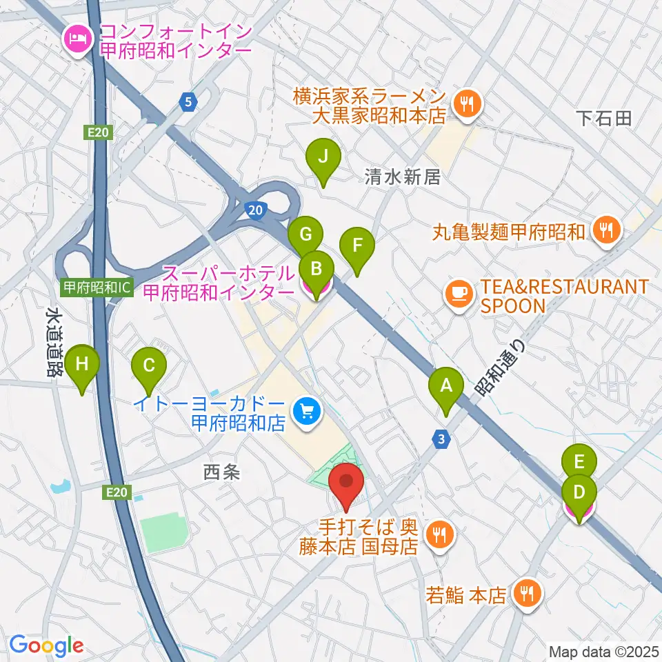 ユニバーサルピアノ周辺のホテル一覧地図