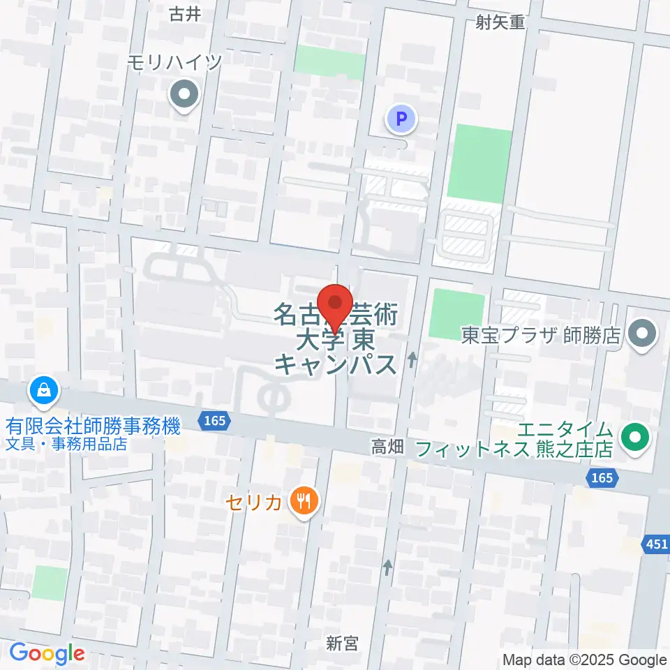 名古屋芸術大学周辺のホテル一覧地図