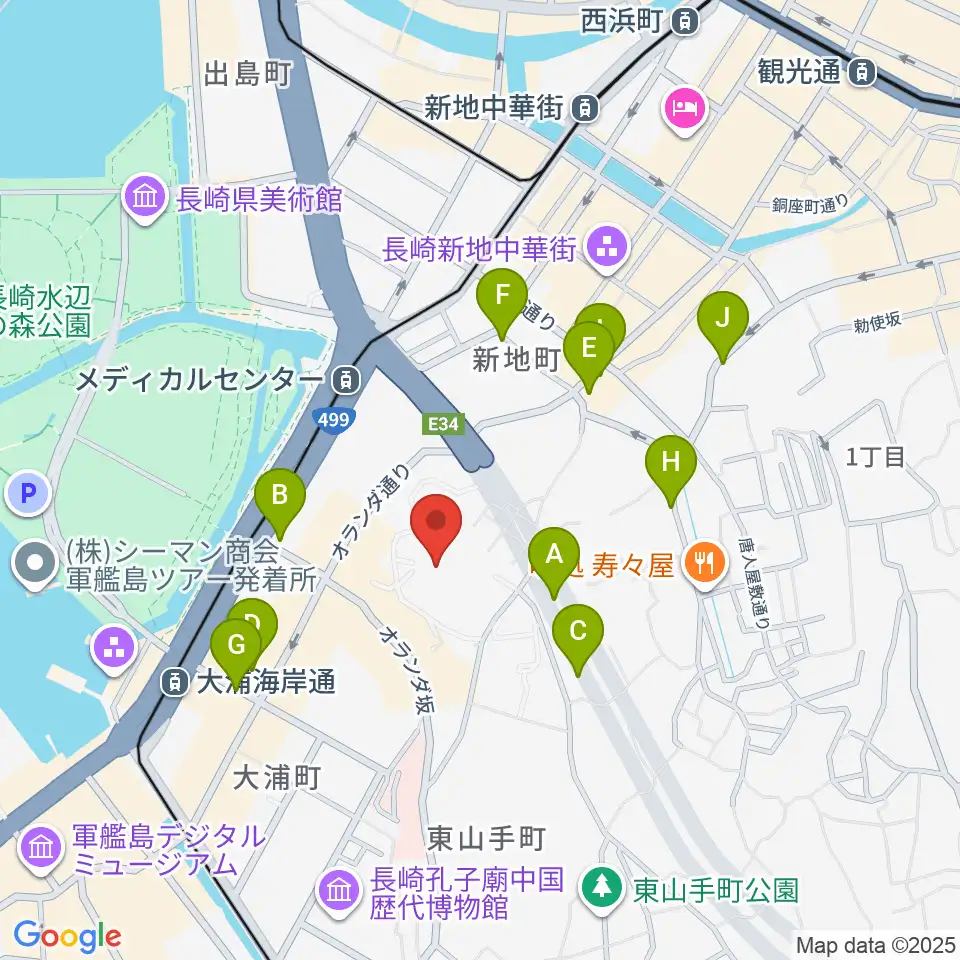 活水女子大学音楽学部周辺のホテル一覧地図