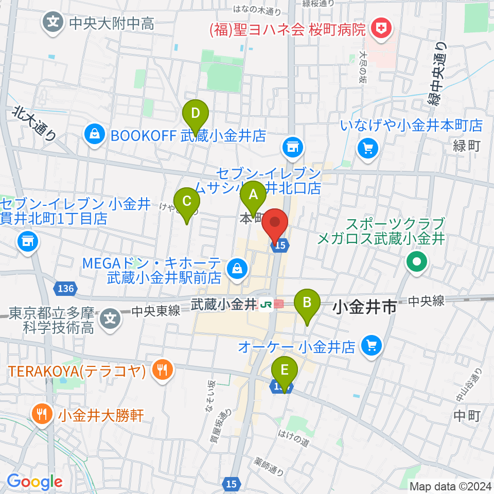 武蔵小金井 studio34周辺のホテル一覧地図