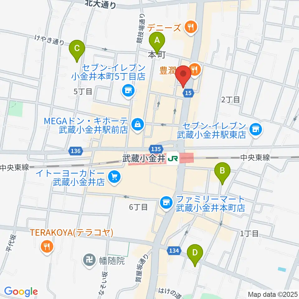 武蔵小金井 studio34周辺のホテル一覧地図