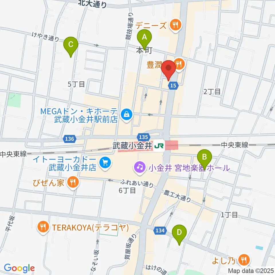 武蔵小金井 studio34周辺のホテル一覧地図