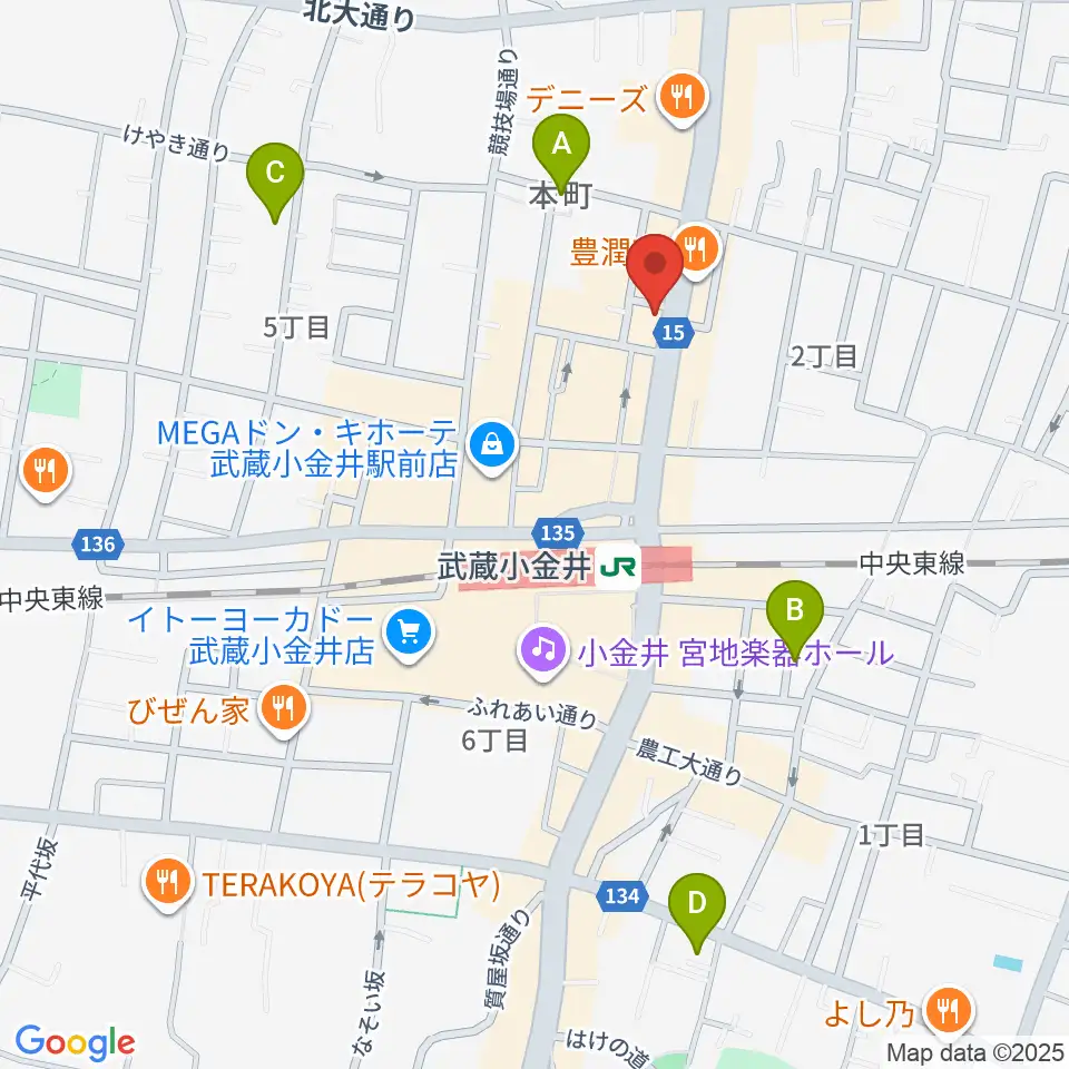 武蔵小金井 studio34周辺のホテル一覧地図