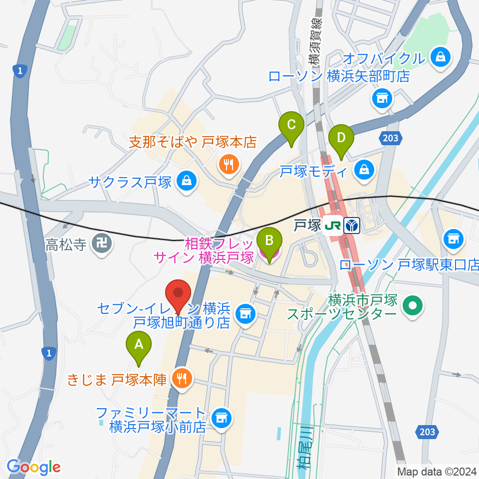 戸塚ファーストアヴェニュー周辺のホテル一覧地図