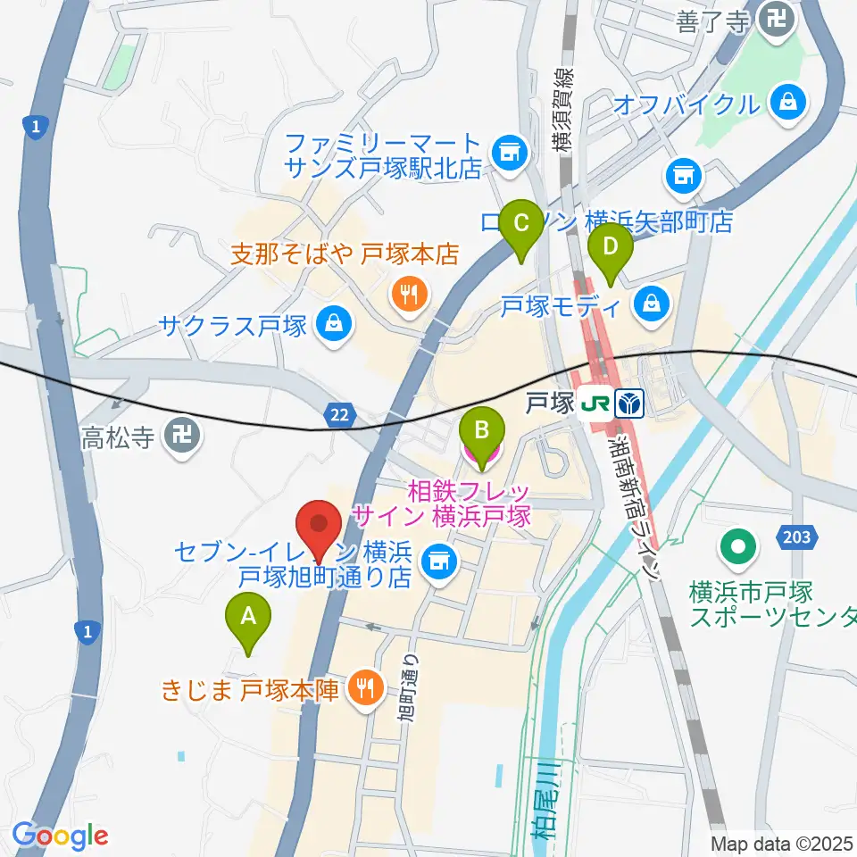 戸塚ファーストアヴェニュー周辺のホテル一覧地図
