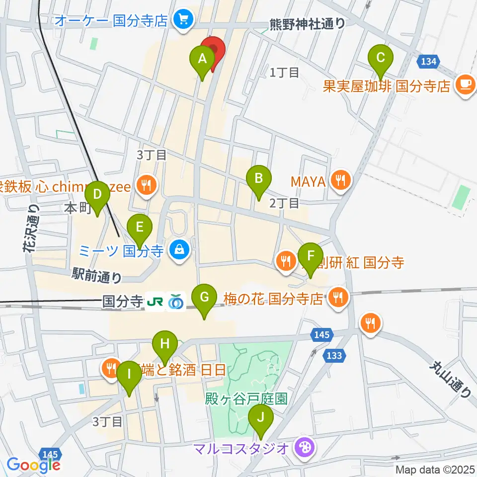 ファーストアヴェニュースタジオ周辺のホテル一覧地図