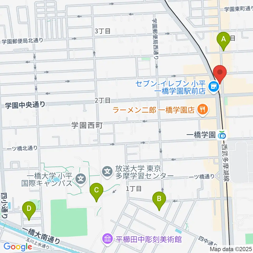 宮地楽器 小平センター周辺のホテル一覧地図