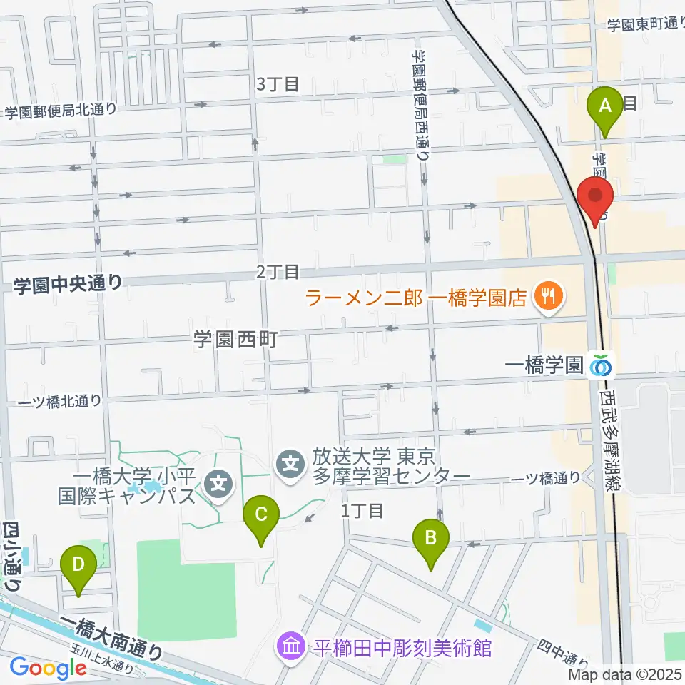 宮地楽器 小平センター周辺のホテル一覧地図