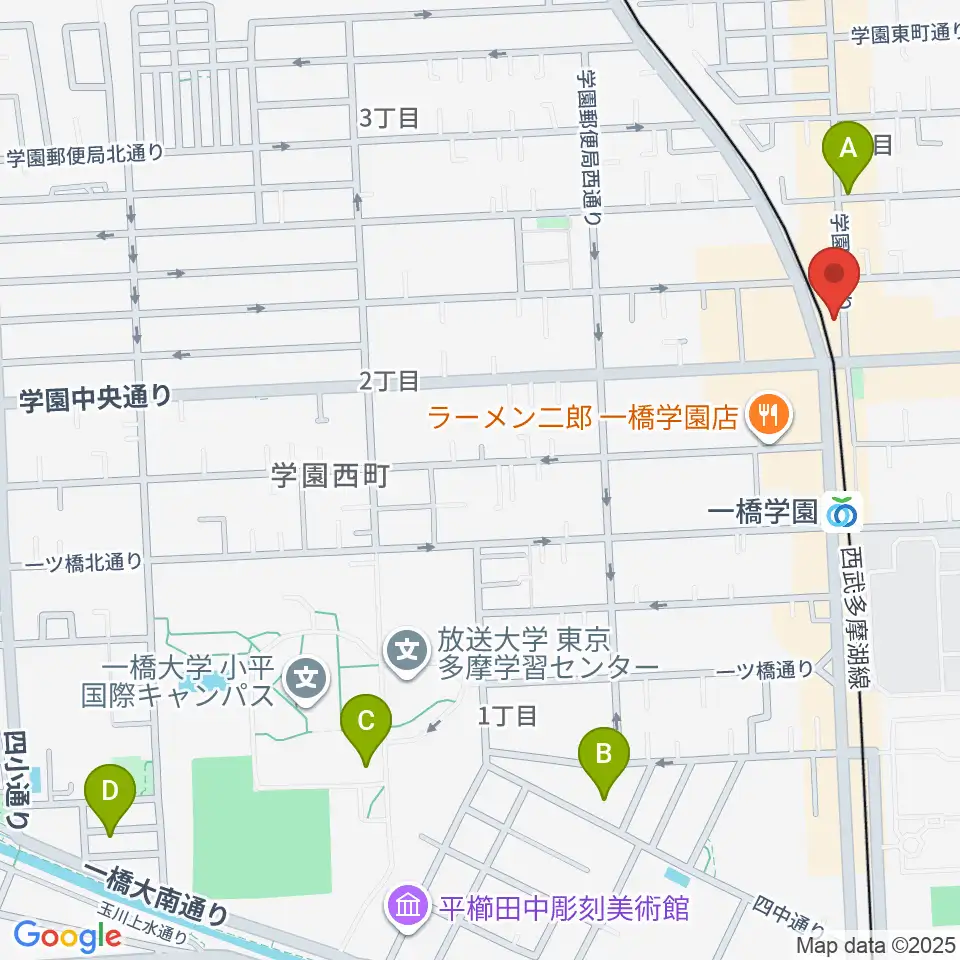 宮地楽器 小平センター周辺のホテル一覧地図