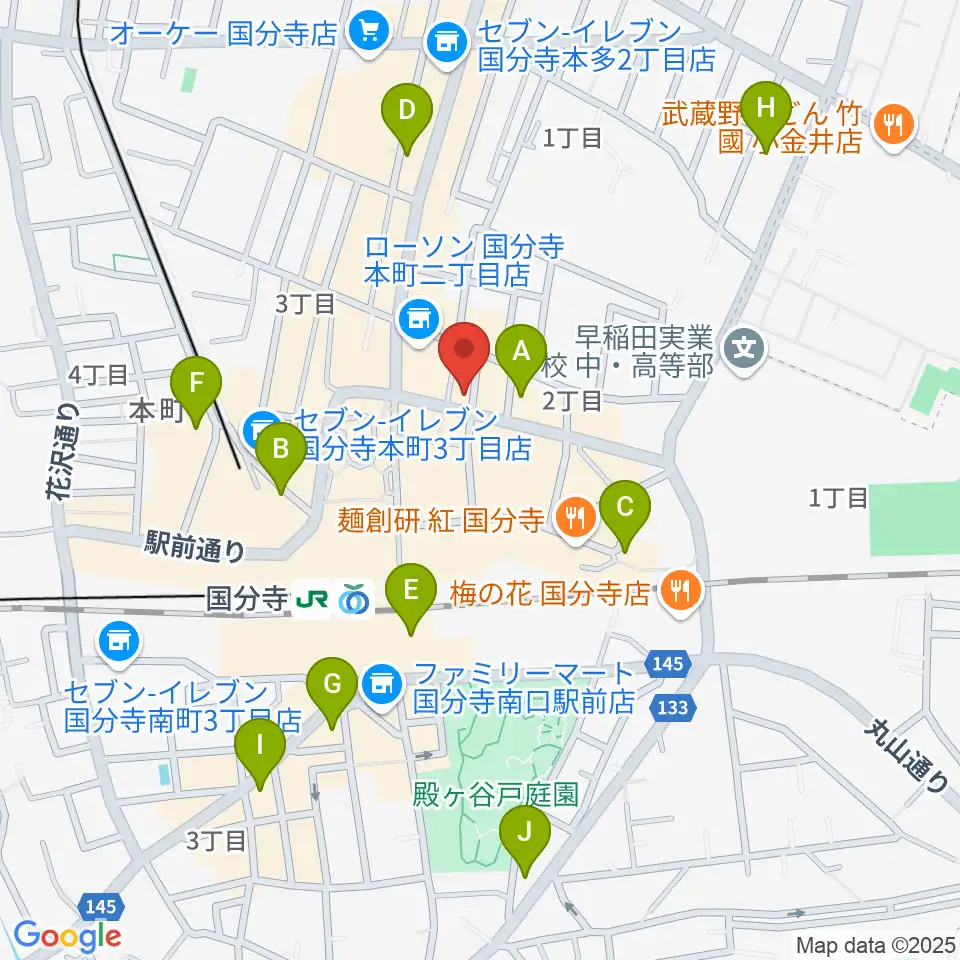 宮地楽器 国分寺北センター周辺のホテル一覧地図