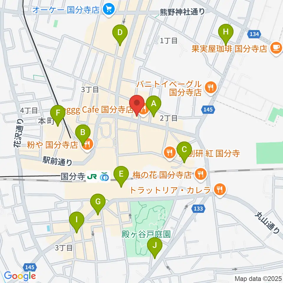 宮地楽器 国分寺北センター周辺のホテル一覧地図