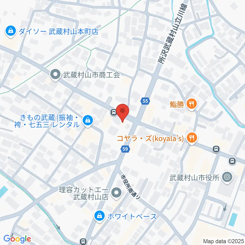 宮地楽器 武蔵村山センター周辺のホテル一覧地図