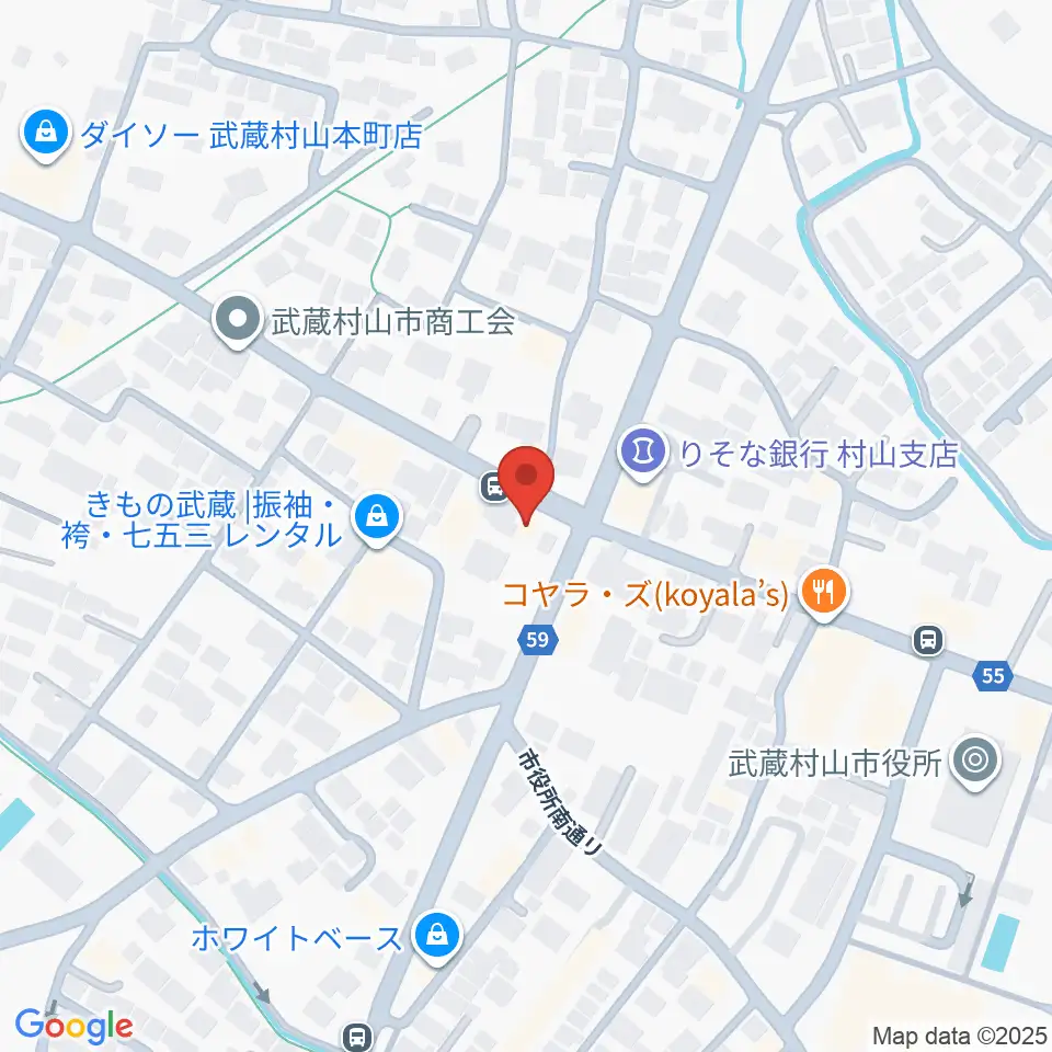 宮地楽器 武蔵村山センター周辺のホテル一覧地図