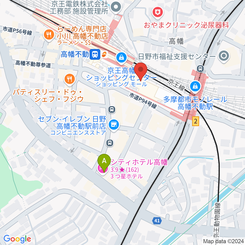 宮地楽器 高幡センター周辺のホテル一覧地図