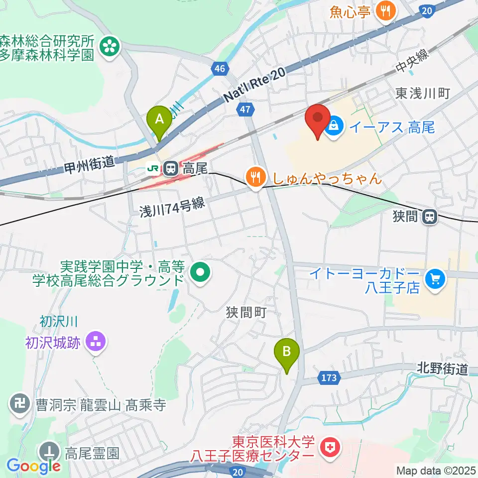 宮地楽器 イーアス高尾センター周辺のホテル一覧地図