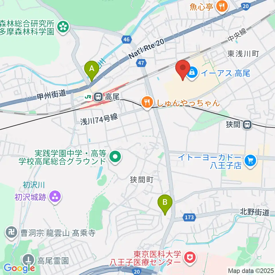 宮地楽器 イーアス高尾センター周辺のホテル一覧地図