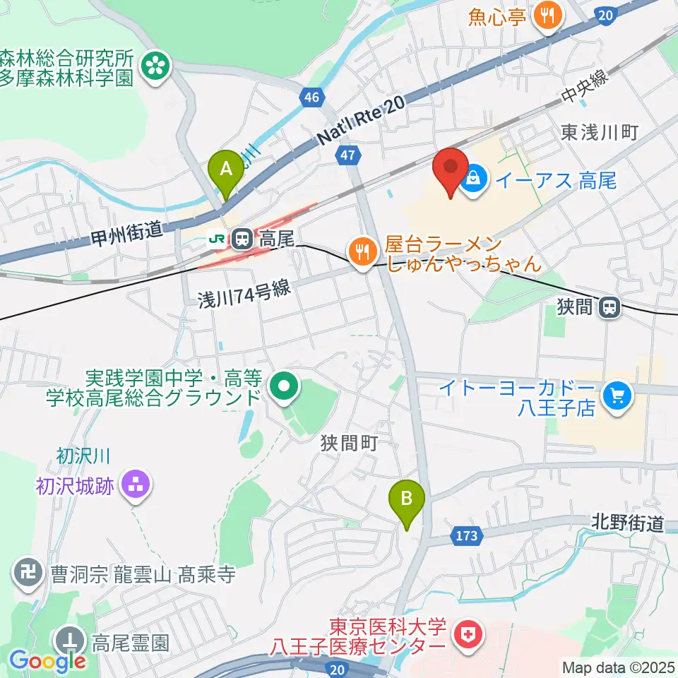 宮地楽器 イーアス高尾センター周辺のホテル一覧地図