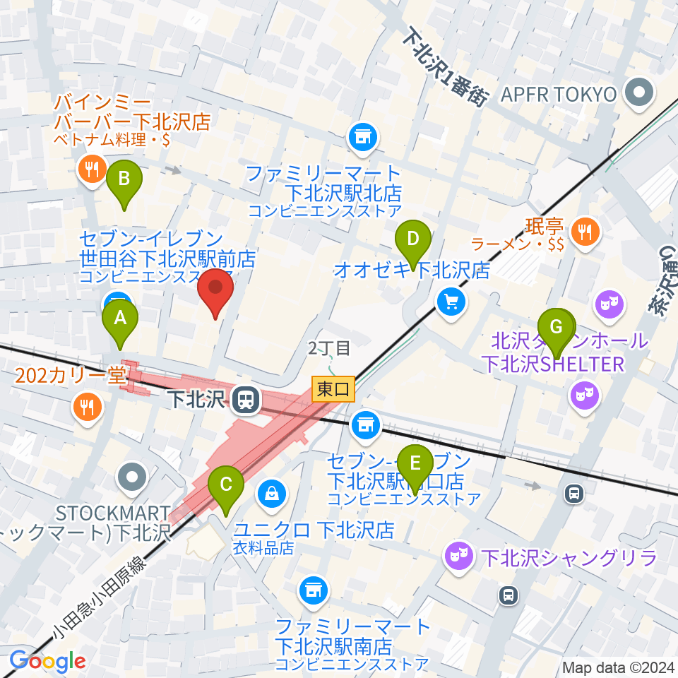 川上楽器 下北沢センター周辺のホテル一覧地図