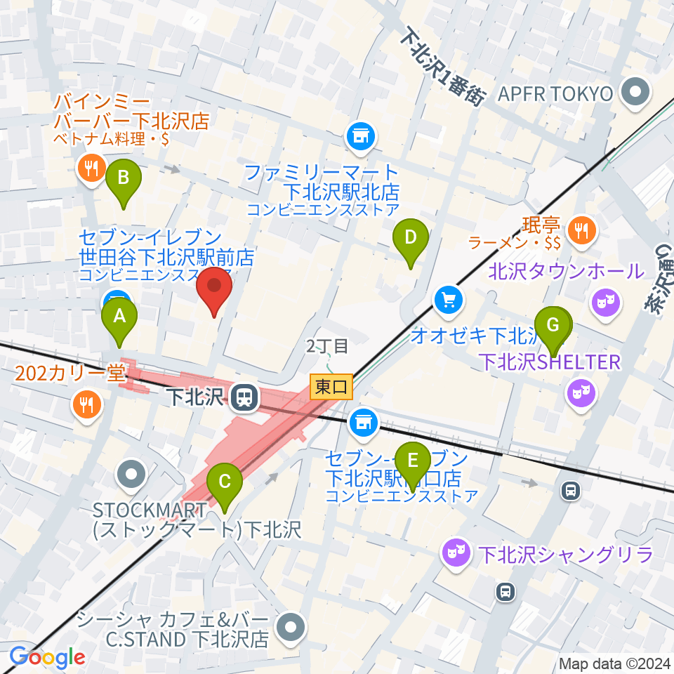 川上楽器 下北沢センター周辺のホテル一覧地図