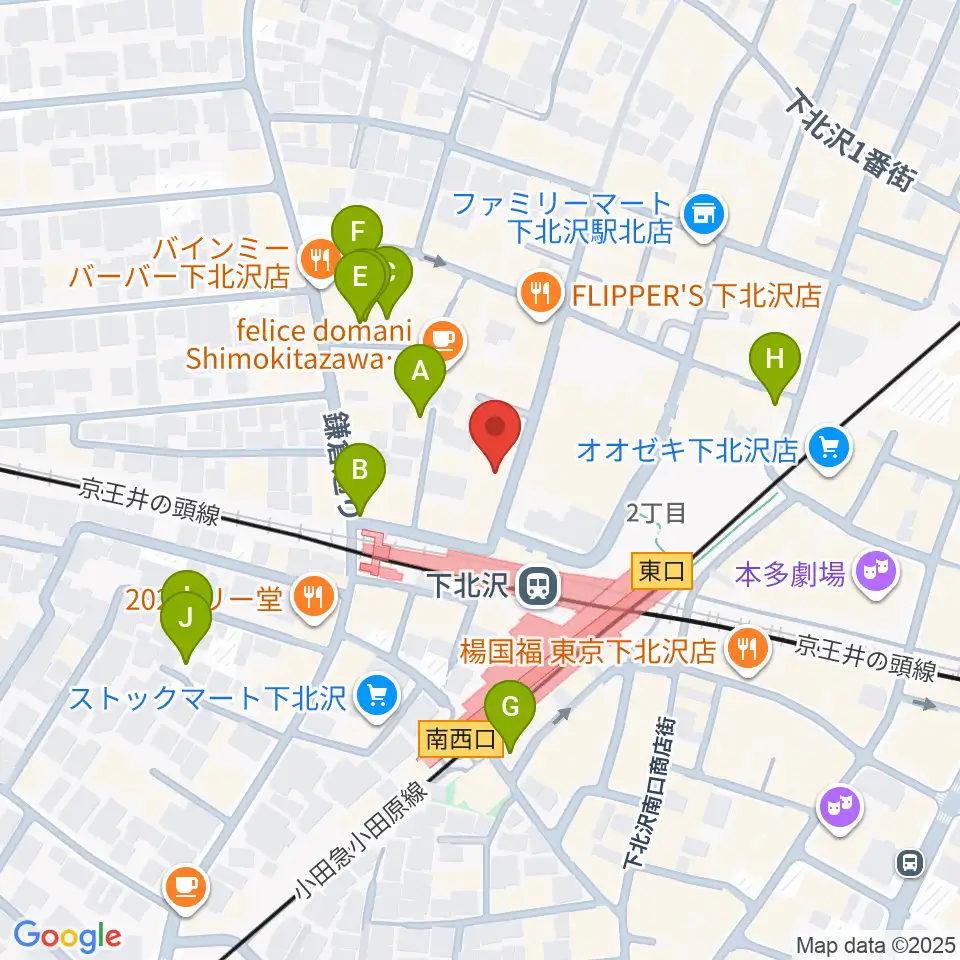 川上楽器 下北沢センター周辺のホテル一覧地図