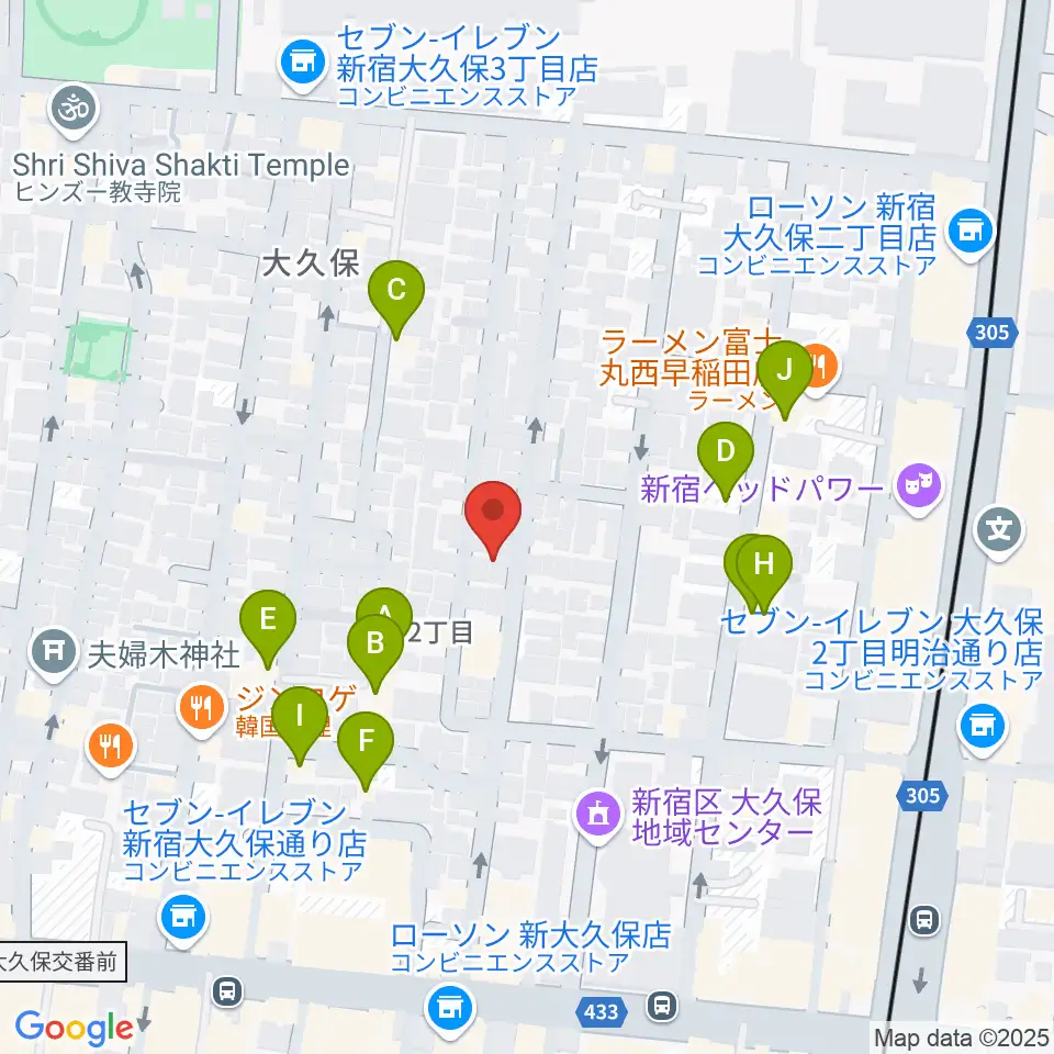 高橋管楽器周辺のホテル一覧地図