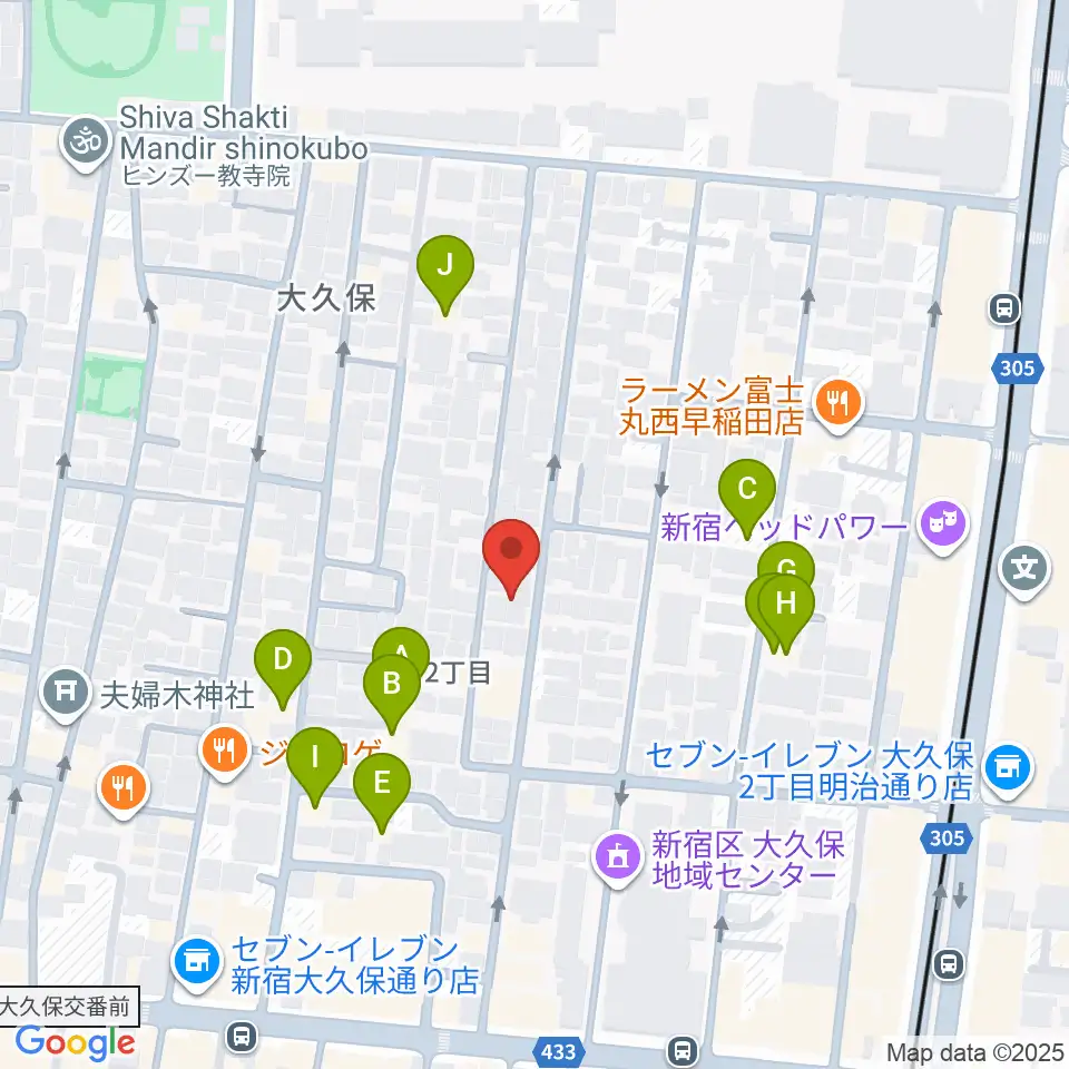 高橋管楽器周辺のホテル一覧地図