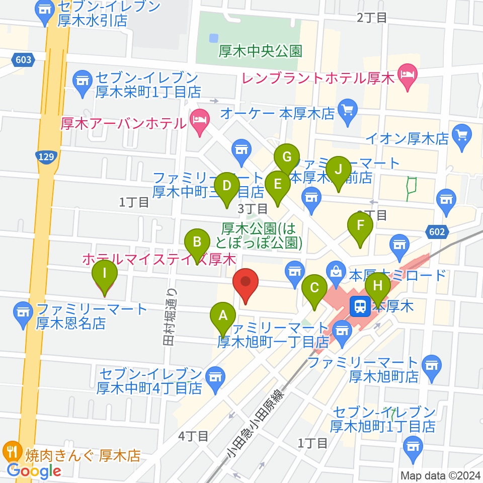 メロディ会周辺のホテル一覧地図