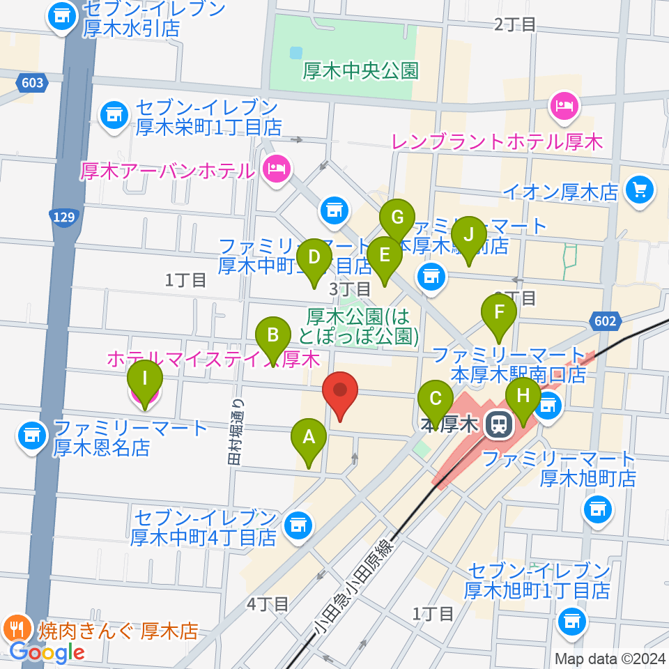 メロディ会周辺のホテル一覧地図