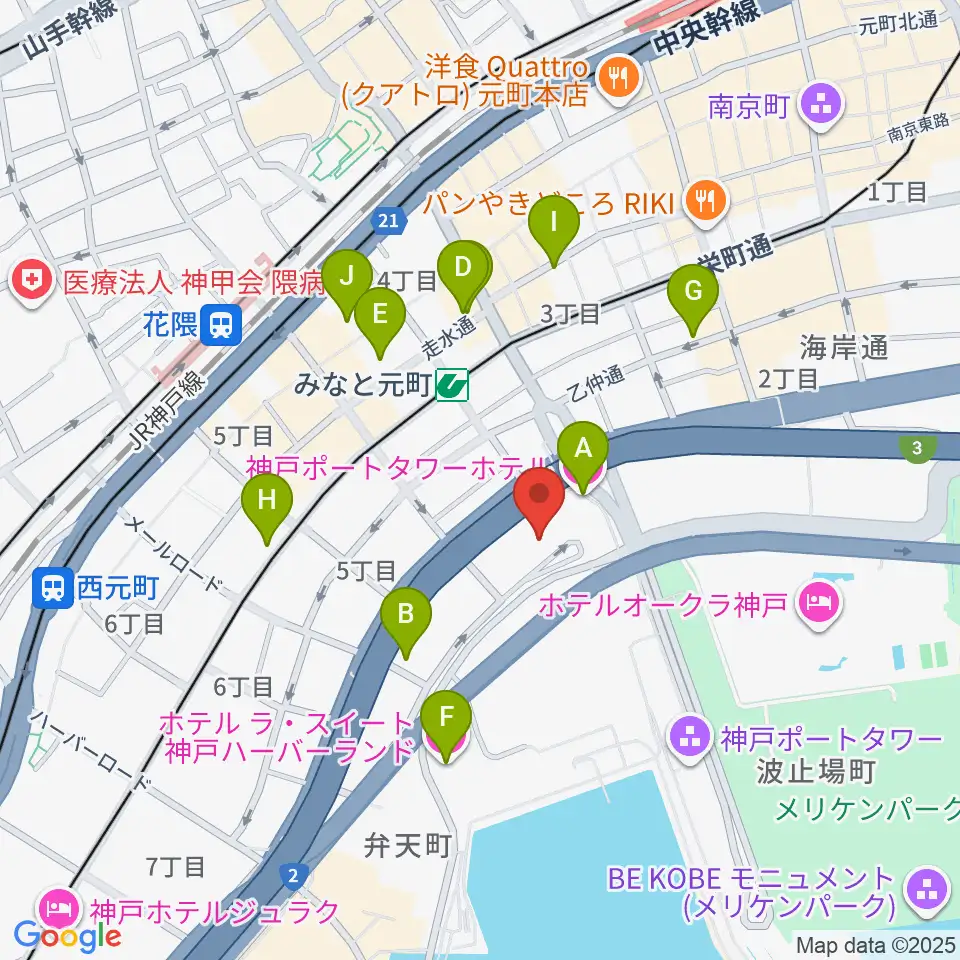 HATOBA MUSIC SCHOOL A&D MUSIC周辺のホテル一覧地図