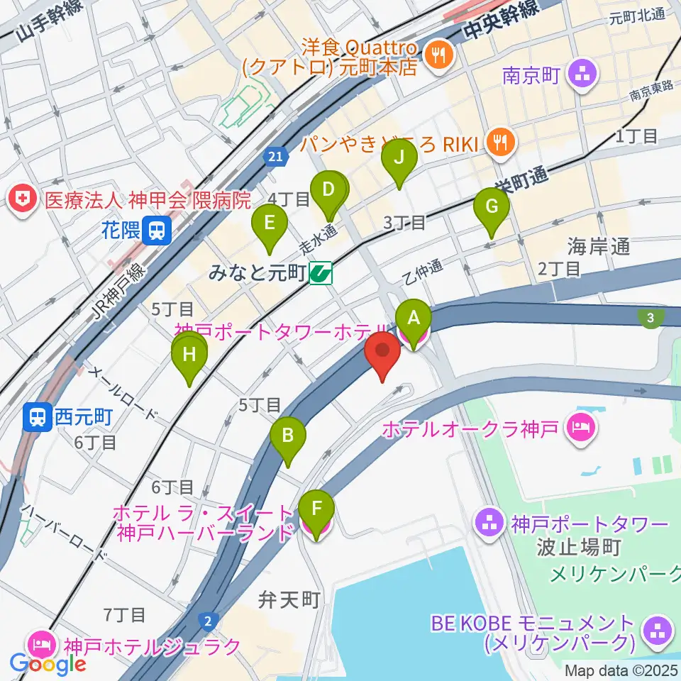 HATOBA MUSIC SCHOOL A&D MUSIC周辺のホテル一覧地図