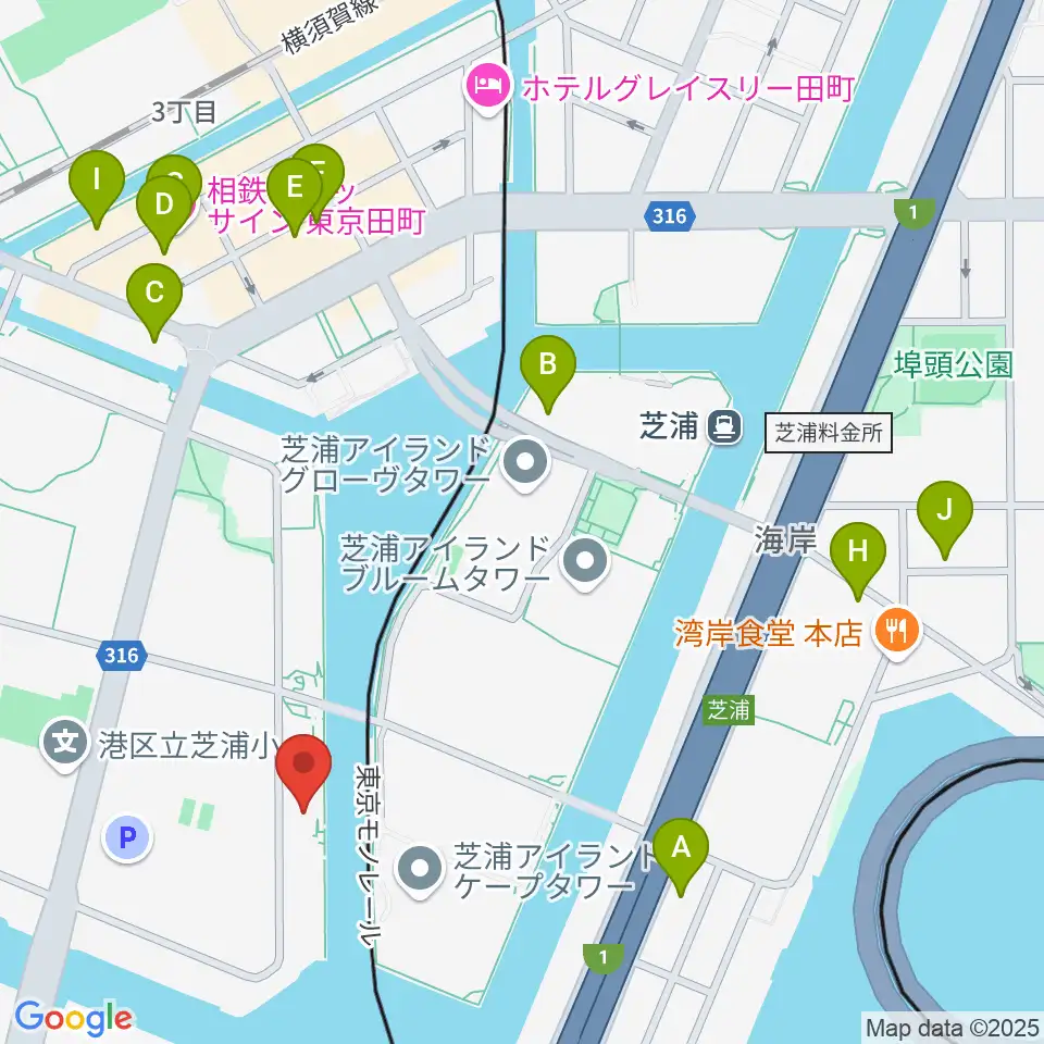 東京ジャズ音楽教室周辺のホテル一覧地図