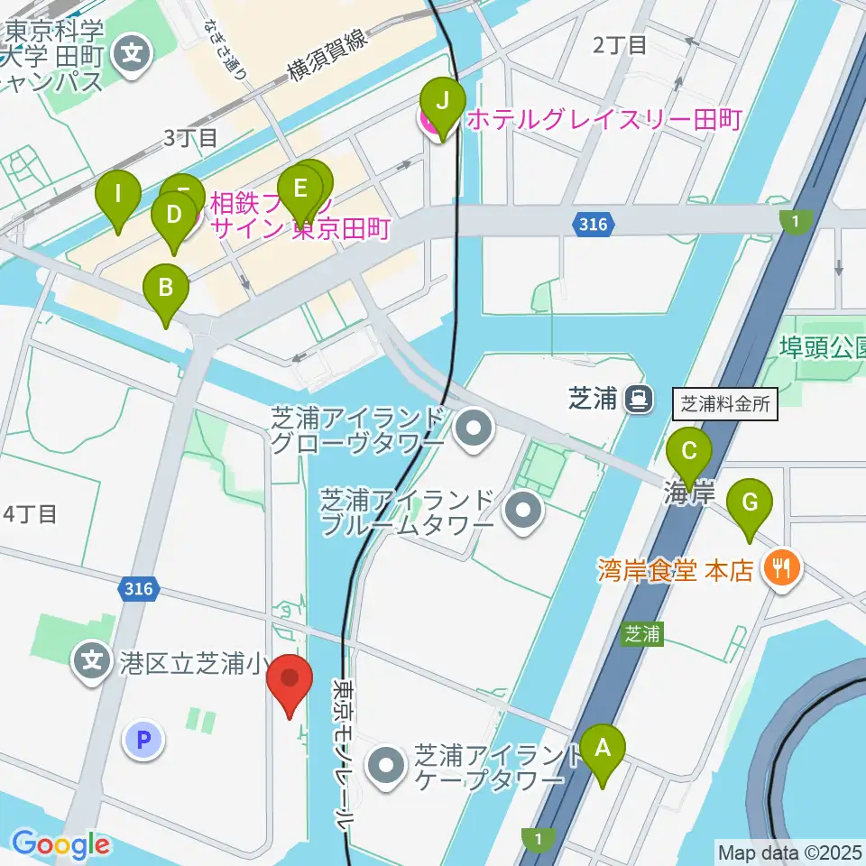 東京ジャズ音楽教室周辺のホテル一覧地図