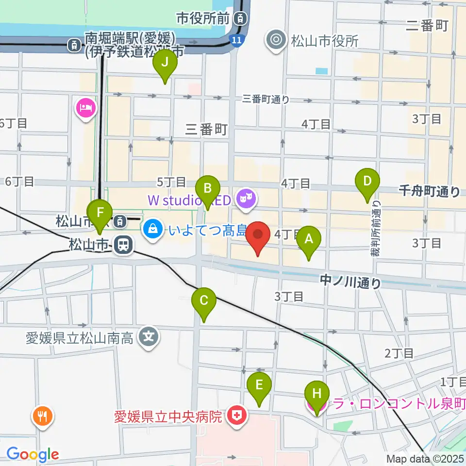 MUSICA周辺のホテル一覧地図