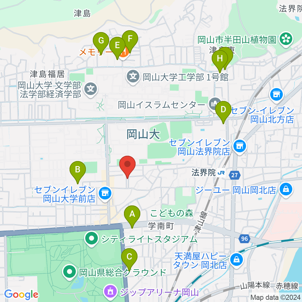 ピアノレンタルスタジオ アーデル周辺のホテル一覧地図